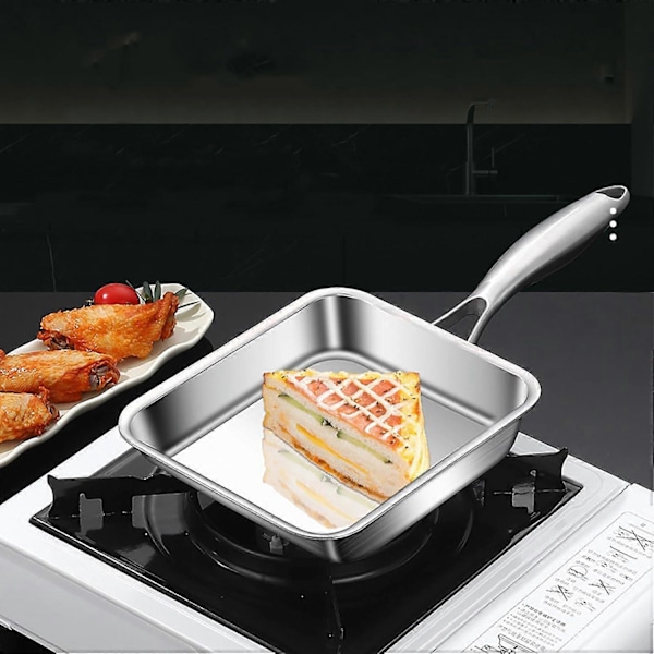 Japansk Omelet Rustfrit Stål Firkantet Æggepande til Omeletter 7,5\"