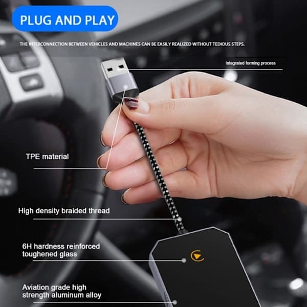 2-in-1 langaton CarPlay- ja Android Auto -sovitin