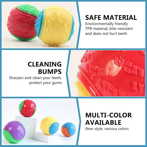 Hunde Ball, 6 Pack Gummibälle für Hunde, Hundeball Zähne Reinigung Kauspielzeug, Hundebälle Unzerstörbar und Solide Gummibälle für Hunde zum Spielen, Training