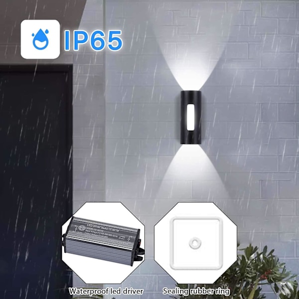 18w LED Ulkoseinävalaisin Vedenkestävä IP65 Moderni Metalli Ulkoseinälamppu Ulko-/sisävalaistus Pihalle Puutarhaan Terassille Lähelle Seinää Patio Villa Käytävä