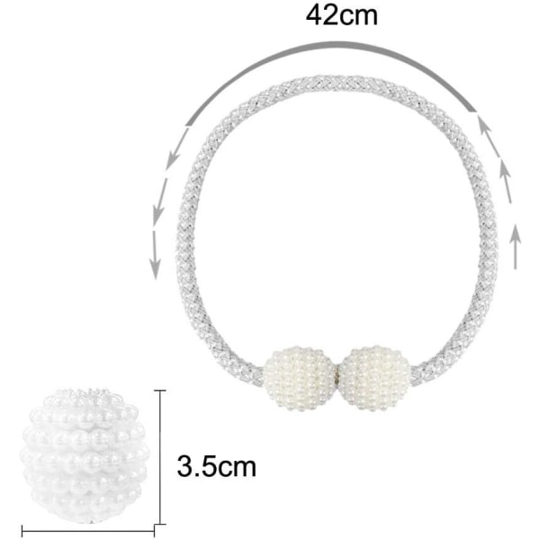 Verhotarrat, 2 kpl Magneettiset Verhotarrat Helmi-pallo Verhoklipsit Naru Holdbacks Verhon Kudontapidikkeet Soljet