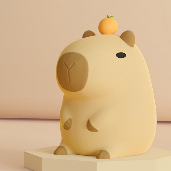 Capybara Natlampe - USB Genopladelig LED Lampe - Sengelampe med Berøringsfunktion