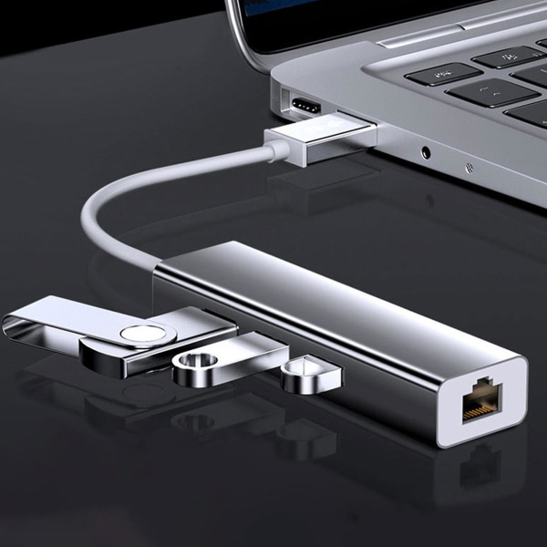 Svart fredag Boxing Day Usb till 1000mbps Rj-45 Docking Hub med 3 Usb3.0-portar C-gränssnitt