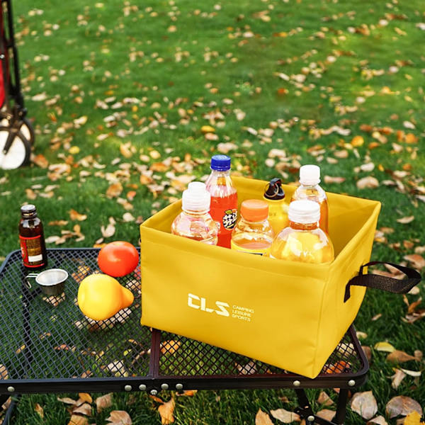 Hopfällbar Vattenhink Fällbar Tvättfat Fällbar Hink Bärbar Lätt Hink för Camping Picknick Fiske Yellow