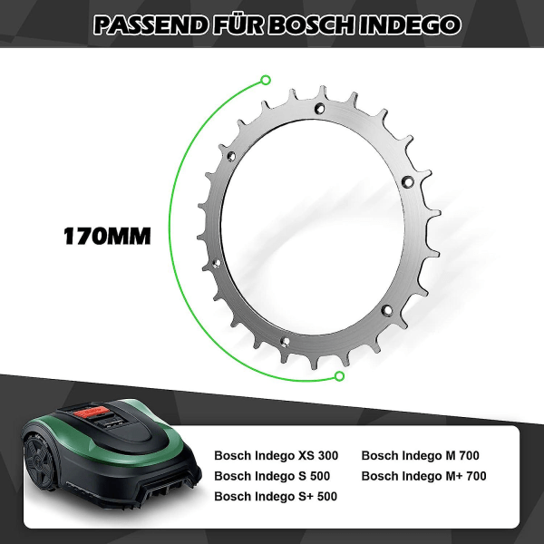 Pakke med rustfrie stålpigger for Bosch Indego Xs 300 400 500 M700 gressklipper, fint avgradet med trekkforbedring for robotgressklipper, 14 rustfrie stålpigger