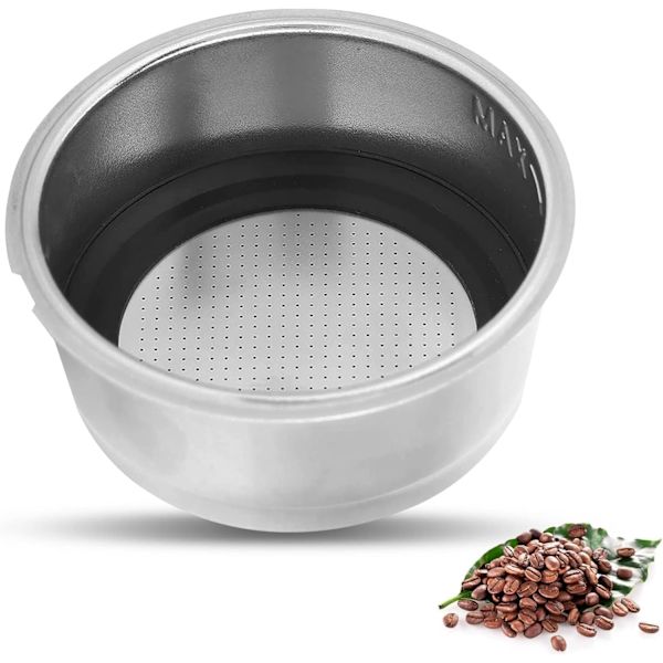 2 Kupin 51 mm Kahvisuodatin, Irrotettava Ruostumattomasta Teräksestä Valmistettu Espressokoneen Portafilter-Tarvikkeet Kotiin ja Toimistoon