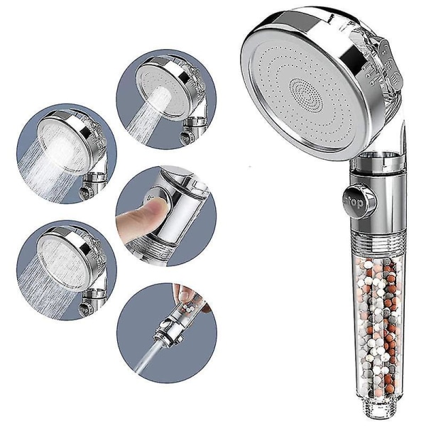 High Pressure Shower Head, 3 Mode Turbocharged Spray Function