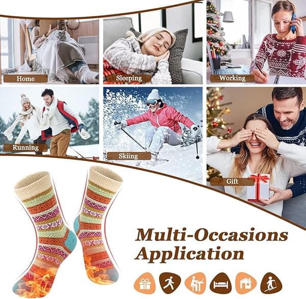 Termiske vinterullvarme sokker, 5 par