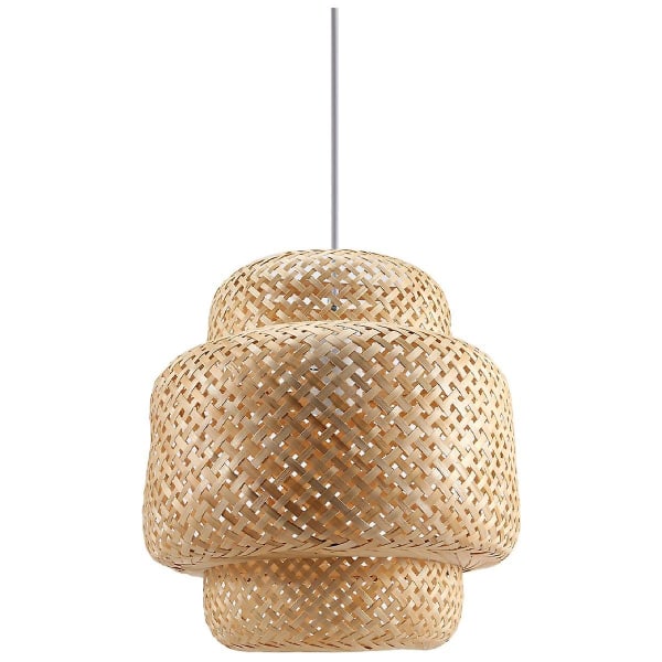 Modern bambu taklampa rotting ljus armatur bambu flätad ljuskrona korg ljus armatur Cei