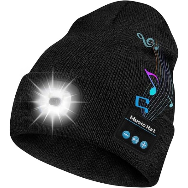 LED-lys Bluetooth Up Beanie, for campingløping