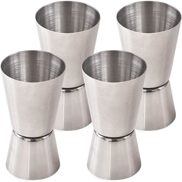 Cocktail Jigger, 0,85 & 1,7 Oz (25 & 50 ML) Rustfrit Stål Bar Jigger (Sæt af 4)