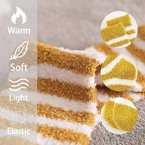 6 par varme, bløde sokker til kvinder, senge sokker til kvinder, bløde mikrofiber tykke, bløde sokker til kvinder størrelse 36-40 til vinter