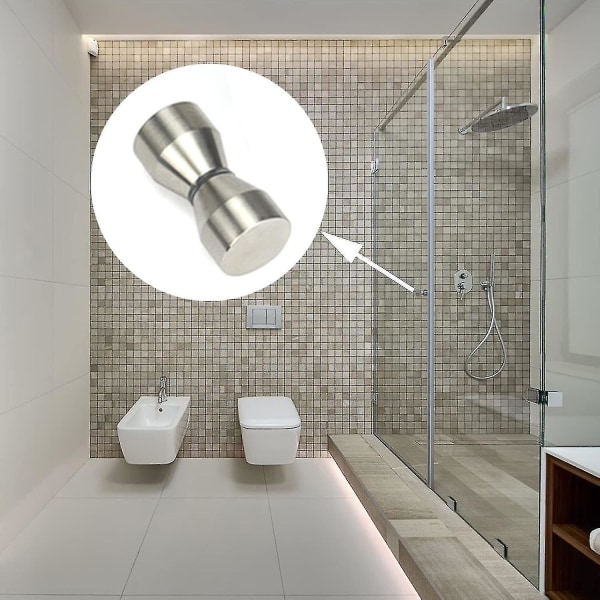 2 stk dusjdørhåndtak - sølv aluminiumslegering - til dusjdører, glass