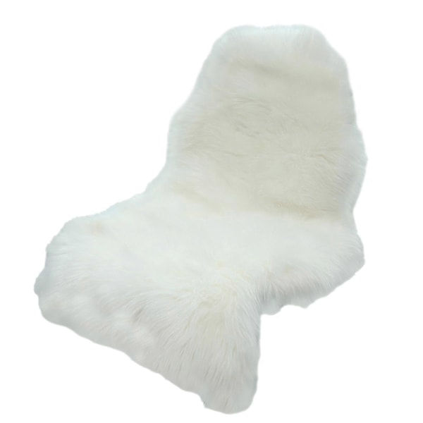Klassisk Mjuk Fuskfårskinnsmatta Vit Fluffig Områdesmatta Ryamatta Mattor För Sovrum Vardagsrum White