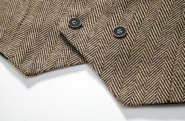 Dobbelspent vest for menn, smal passform, kaffe Coffee S
