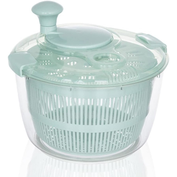 Salladsslunga - Salladsvask, 5L Sallads torkare Salladsslungor med grönsaks tvättkorg, Hushålls frukt Dehydrator Avlopp, Manuell Salladsvask