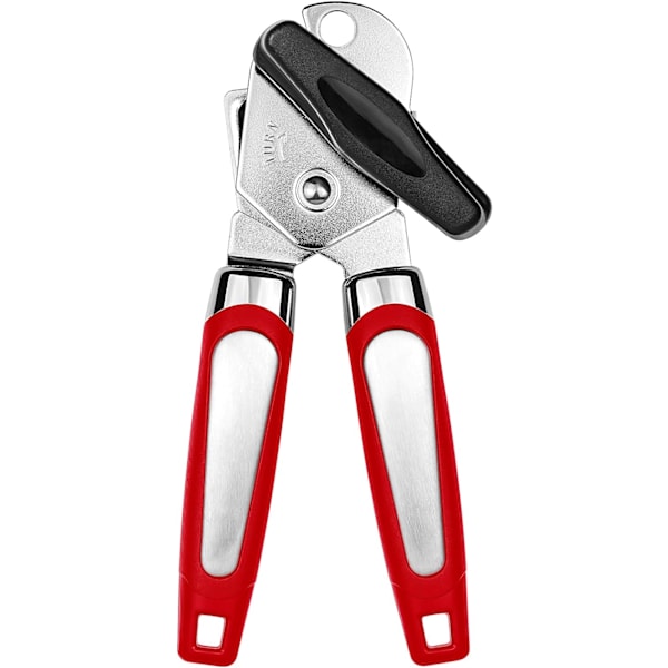 3-i-1 manuell burköppnare i rostfritt stål med halkfritt handtag - Style 1 Red
