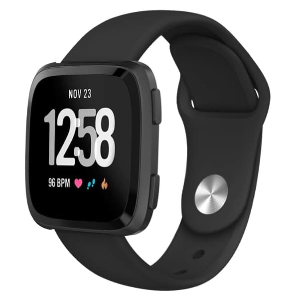 Silikone Armbånd Fitbit Versa/Versa 2/Versa Lite - Sort Sort Sort