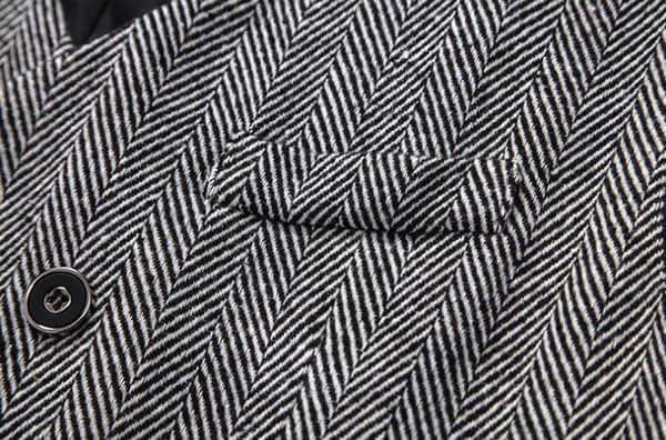 Dobbelspent vest for menn, slim fit, lysegrå Light Gray S