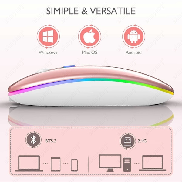 5.2 BT Trådlös Mus för Apple iPad 10.2 2019 9.7 2018 5:e 6:e 7:e 8:e 9:e Generationen Air 2 3 4 5 10.5 Pro 11 12.9 mini 6 5 Gray