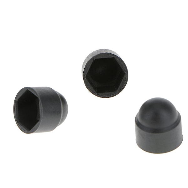 22x10stk M6 Sorte Dome Bolt Mutter Beskyttelseshetter Deksel Sekskant Skruer M6x10mm