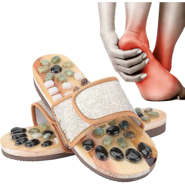 Akupressur Fodmassager, Refleksologi Massagesandaler Slides, Slipper Pebble Fodslippers 39