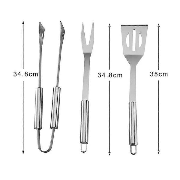 Grillurter, 3 stk. inoxidabelt acetat