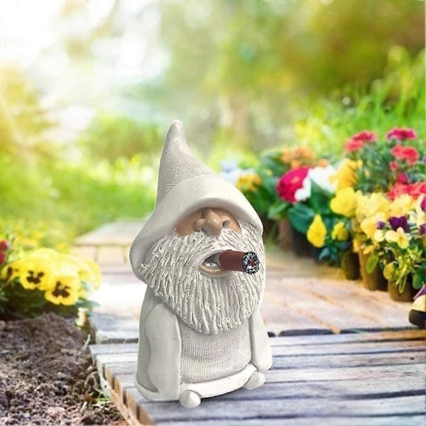 Trädgårdstomte Rolig Trädgårdsdekoration TOMTE Man Trädgårdstomte Långfinger Trädgårdstomte Humor Utomhus Trädgård Harts Trädgårdsskulptur