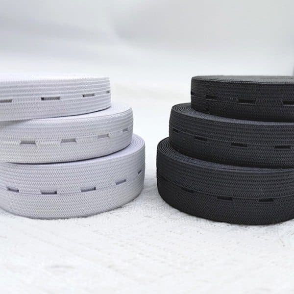 Elastisk knaphulsbånd, praktisk og alsidig sort, bredde: Bredd: 2,5cm