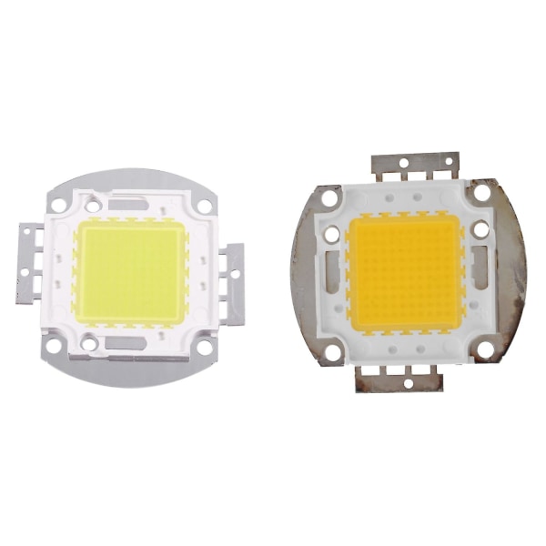2 stk Led Chip 100w 7500lm Lyspære Lampe Spotlight Høyeffekt Integrert Diy White & Warm White