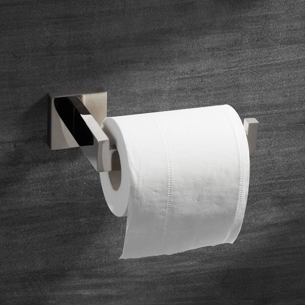 Toiletpapirholder til vægmontering Premium 304 rustfrit stål Toiletpapirholder til badeværelse Rustfrit firkantet