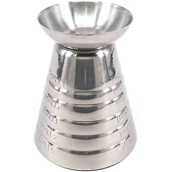 3-delad cocktailjigger mätkopp cocktail mätkopp rostfritt stål 2,5oz, 5tbsp, 75ml(silver)
