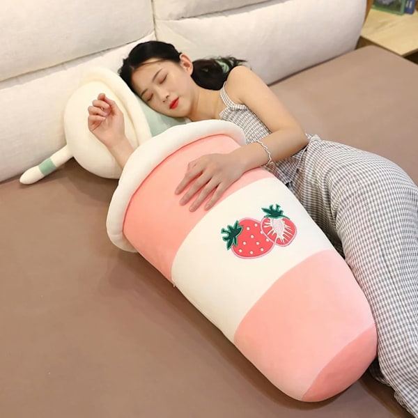 Söt Avocado Citron Jordgubbs Te Dryck Plysch Leksak Frukt Kudde Kawaii Bubble Tea Kudde Kreativ Dekoration 25cm