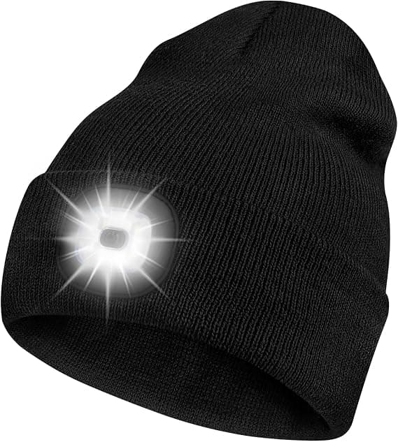 LED Strikket Vinterhue med Lys