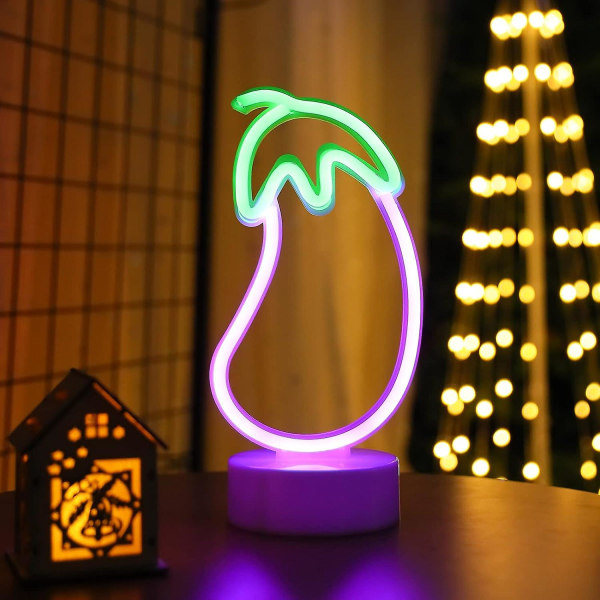 Eggplant Neon Light Led Neon Sign For Bedroom, Kitchen,  Party