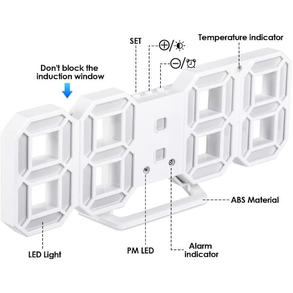 Fohil digitaalinen seinäkello, digitaalinen LED-numeroaika