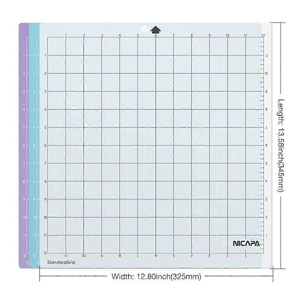Erstatningsskjærematte for Cameo 4/3/2/1 (3 stk. 30x30 cm - Standardgrep, Lett grep, Sterkt grep) Kutt