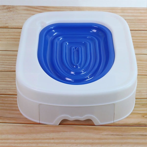 Katte Toilettraeningssystem Genanvendelig Plast Sandkasse Måtte Katte Træner Genanvendelig Automatisk Træner Blue