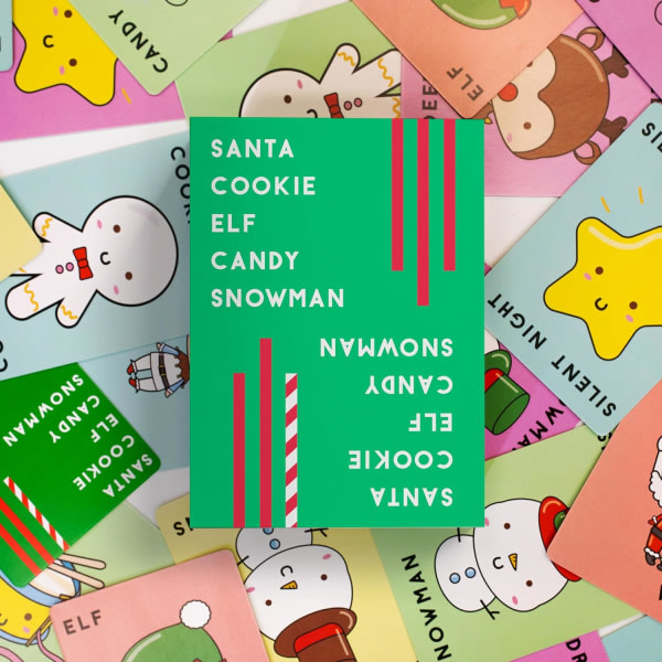 Santa Cookie Elf Candy Snowman Familiebrætspil for børn i alderen 6-8, 8-12 og opefter - Et sjovt rejsekortspil for børn i alle aldre TOMTECOOKALF CANDY
