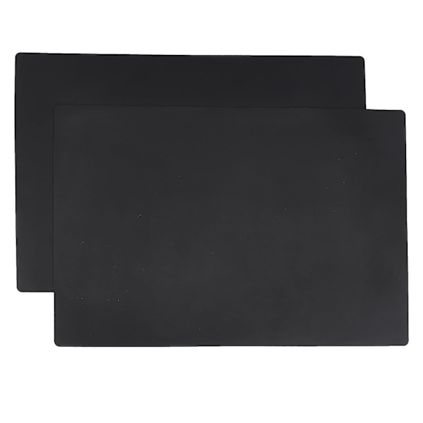 Kommercielle Silikonmåtter, Bordpladebeskytter, Køkkenbordmåtte, Sæt af 2, Multifunktionel, Rektangulær, Sort, 63,5 cm x 43,1 cm