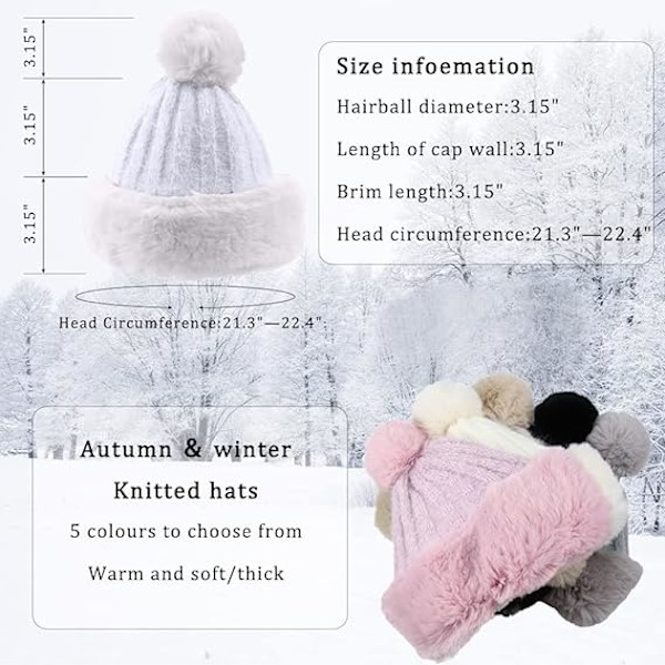 Vinter Kvinder Strikkede Beanies Udendørs