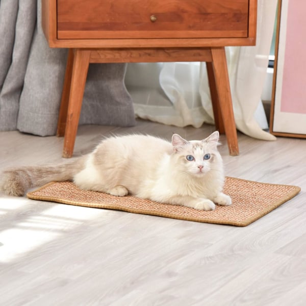 Kissaraapimismatto 60x40cm Luonnollinen Sisal Kissaraapimistyyny vaakasuoralle lattialle, suojaa huonekaluja ja sohvia