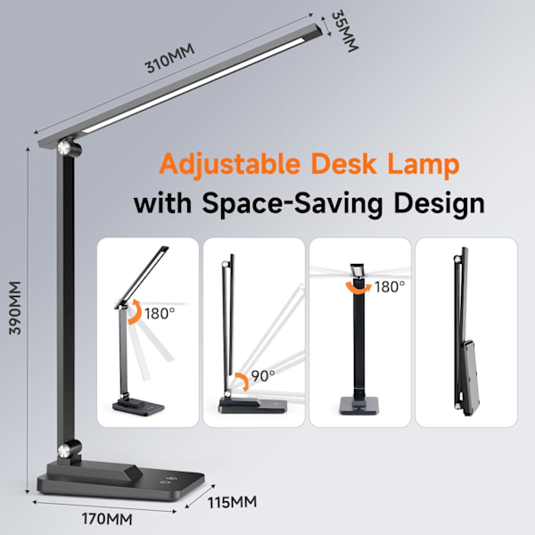LED-leselampe for skrivebord - 15 moduser - 500 lumen