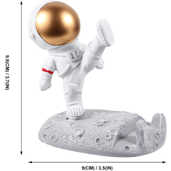 Astronaut Mobiltelefonhållare Skrivbord Nyhet Mobiltelefon Stativ Kreativ Mobiltelefonhållare Harts Figur Dekor(Gyllene)