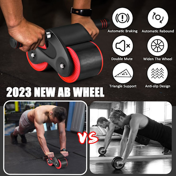 2023 Ny Aabdominal Wheel, Wheels Roller Domestic Abdominal Exerciser Blå/Rød Ab Wheels