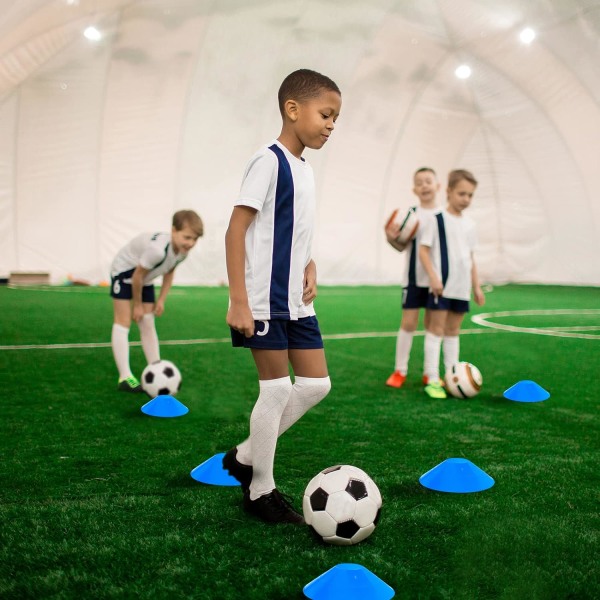 Fotballdiskkjegler, 12 stk fotballtreningskjegler for barn, rugby, hockey, basketball agility-trening, multisport-kjegler, fotball-treningssett
