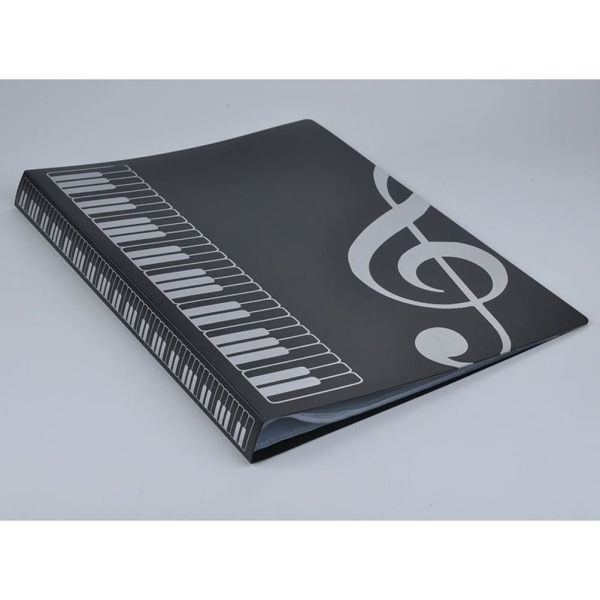 Mappe til noder, filpapir, dokument (sort)