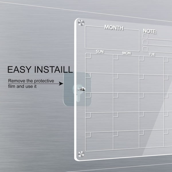 2-pakks Klar Akryl Magnetisk Kjøleskapkalendersett - Gjenbrukbare Tørrmarkeringstavler (17\"x12\")
