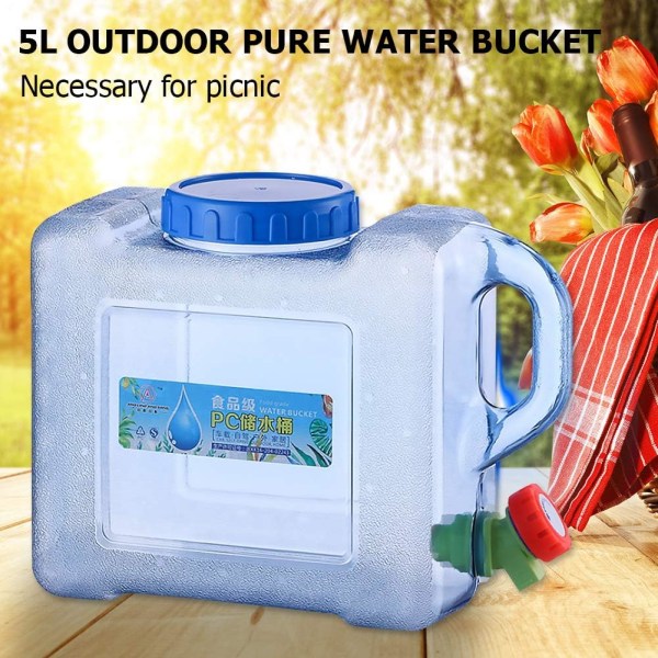 Vannbeholder med kran, Bærbar plastcampingvannbeholderbøtte, Enkel BPA-fri drikkevannsbeholder, Vanntank for camping utendørs