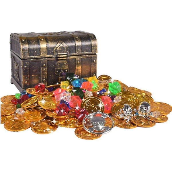 Skattekiste Pirat guldmønter Piratskattelegetøjssæt